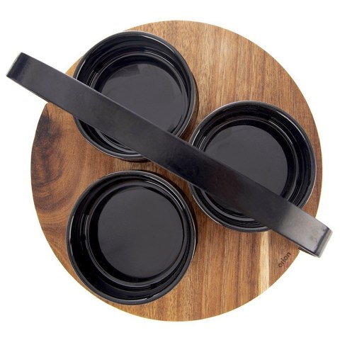 Miseczki na przekąski sosy ceramiczne BLACK 130ml 4-ele ORION 129231
