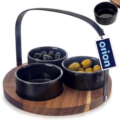 Miseczki na przekąski sosy ceramiczne BLACK 130ml 4-ele ORION 129231