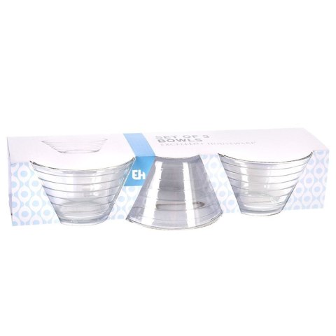 Miseczki szklane na sos dip przekąski orzeszki 11.5cm 300ml 3-ele EXCELLENT HOUSEWARE 139145