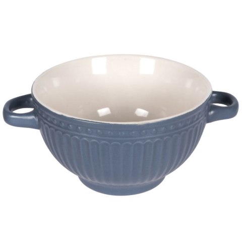 Miska do zupy na zupę bulionówka z uchem ceramiczna 640ml niebieska VILDE 139118-N