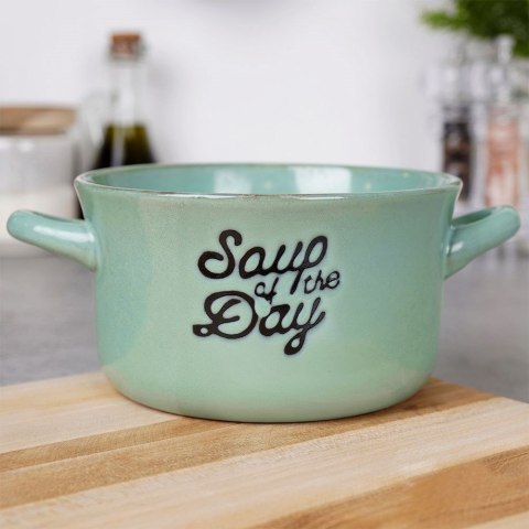 Miska do zupy na zupę bulionówka z uchem ceramiczna zielona 600ml SIAKI COLLECTION 139011-Z