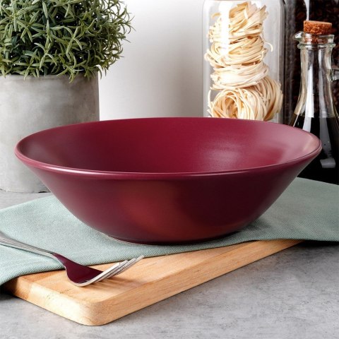 Miska sałatkowa na sałatkę surówkę ceramiczna bordowa SOHO 23.5cm 1.1L NAVA 10-099-294