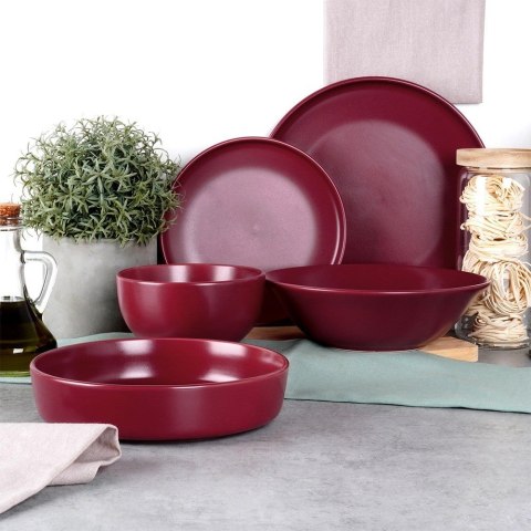 Miska sałatkowa na sałatkę surówkę ceramiczna bordowa SOHO 23.5cm 1.1L NAVA 10-099-294