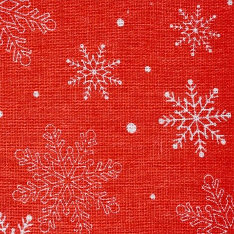 Obrus plamoodporny na stół czerwony płatki śniegu 180x130CM EXCELLENT HOUSEWARE 569551-W3