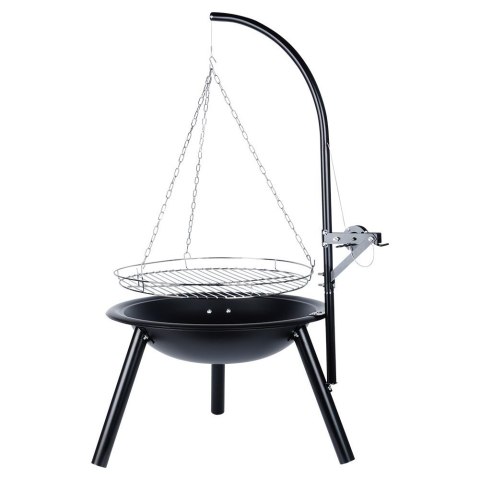 Palenisko ogrodowe metalowe z wiszącym rusztem 50x100cm BBQ 489304
