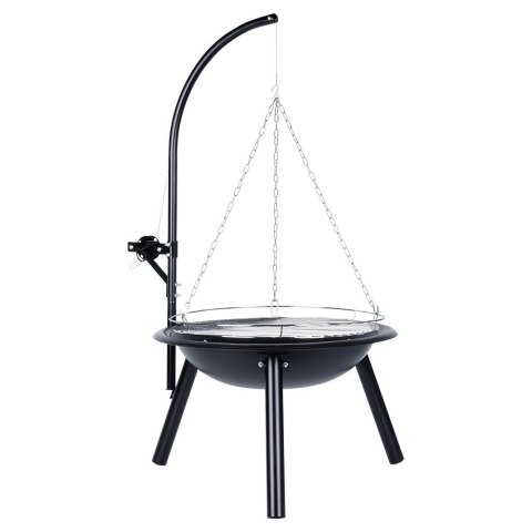 Palenisko ogrodowe metalowe z wiszącym rusztem 50x100cm BBQ 489304