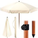 Parasol ogrodowy kremowy regulowany 200cm AMBIANCE 339129