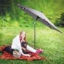Parasol ogrodowy podświetlany szary z korbką 24 LED 260cm AMBIANCE 339339