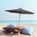 Parasol ogrodowy podświetlany szary z korbką 24 LED 260cm AMBIANCE 339339