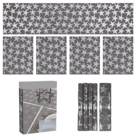 Podkładki na stół i bieżnik szara świąteczna prostokątna 5 szt. HOME STYLING COLLECTION 839153