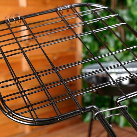 Ruszt do grillowania burgerów metalowy czarny nieprzywierający 49x21.1cm VAGGAN 489308