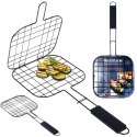 Ruszt do grillowania burgerów metalowy czarny nieprzywierający 49x21.1cm VAGGAN 489308