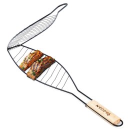 Ruszt do grillowania ryby stalowy czarny nieprzywierający 60x14.5cm VAGGAN 489310