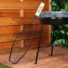Ruszt do grillowania ryby stalowy czarny nieprzywierający 60x14.5cm VAGGAN 489310