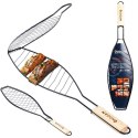 Ruszt do grillowania ryby stalowy czarny nieprzywierający 60x14.5cm VAGGAN 489310
