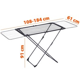 Suszarka na pranie metalowa czarna teleskopowa rozsuwana duża XXL 108-182cm VILDE 779068