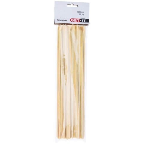 Szpikulce do szaszłyków mięsa patyczki drewniane 30cm 100 sztuk GET-IT 144309