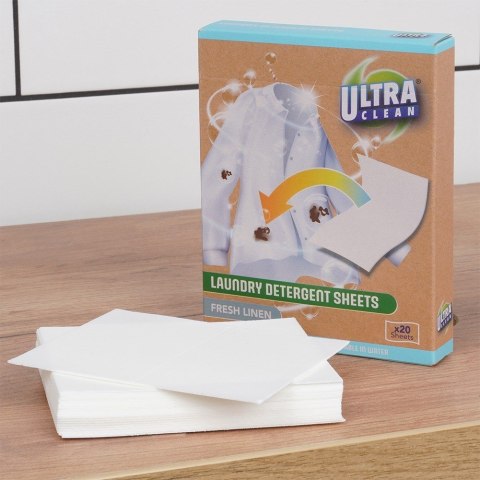 Chusteczki listki piorące rozpuszczalne 20 sztuk ULTRA CLEAN 779101