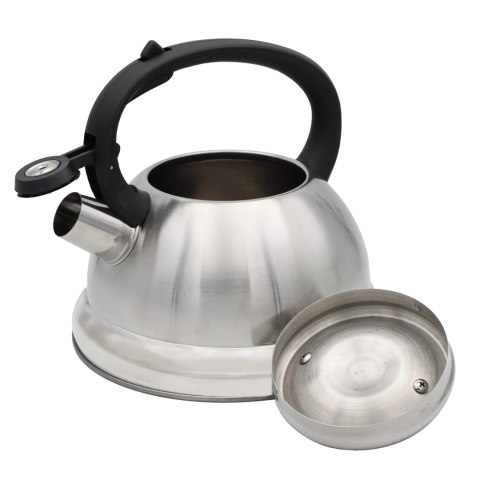 Czajnik stalowy z gwizdkiem 2.5L indukcja gaz tradycyjny srebrny BRUNBESTE BB-2272