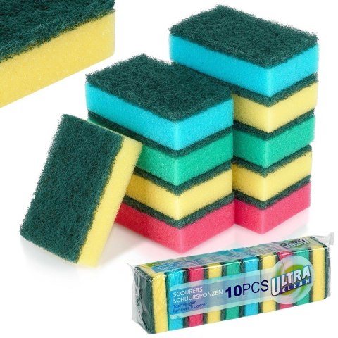 Gąbka kuchenna do naczyń gąbki zestaw komplet gąbek 10 sztuk ULTRA CLEAN 779090
