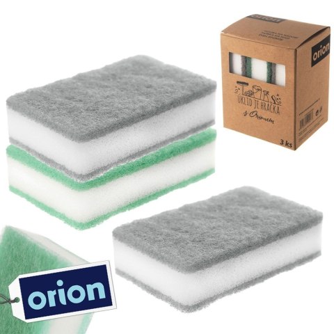 Gąbka kuchenna gąbki do czyszczenia naczyń zestaw gąbek 3 sztuki zmywak ORION 710524