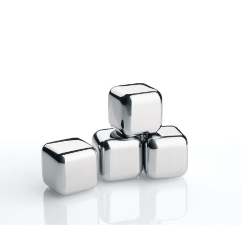 Stalowe kostki chłodzace w pudełku, 4 szt., 2,5 x 2,5 x 2,5 cm