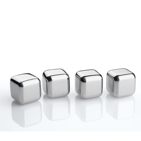 Stalowe kostki chłodzace w pudełku, 4 szt., 2,5 x 2,5 x 2,5 cm