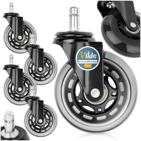Kółka do fotela IKEA kauczukowe 7.5cm / 10 mm 5 sztuk VILDE 569999