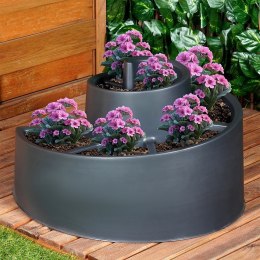 Kwietnik ogrodowy plastikowy czarny spiralny 53x43.5x32.5cm VILDE 339498