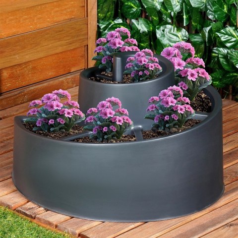 Kwietnik ogrodowy plastikowy czarny spiralny 53x43.5x32.5cm VILDE 339498