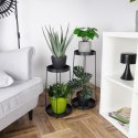Kwietnik stojący metalowy czarny 2-poziomowy 46 / 58cm 2 sztuki TRENDS4YOU 569973