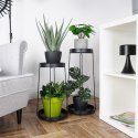 Kwietnik stojący metalowy czarny 2-poziomowy 46 / 58cm 2 sztuki TRENDS4YOU 569973