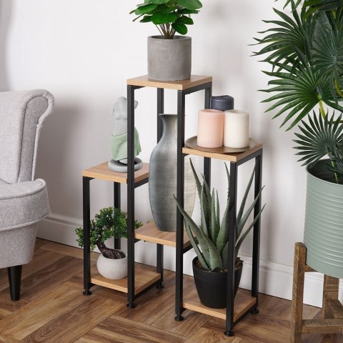 Kwietnik stojący wysoki metalowy 6-poziomowy 70cm VILDE 569816