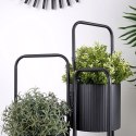 Kwietnik stojący wysoki metalowy czarny 3-poziomowy 33x24x57cm VILDE 339468