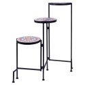 Kwietnik stojący wysoki metalowy czarny 3-poziomowy 68cm VILDE 339477