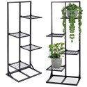 Kwietnik stojący wysoki metalowy czarny 4-poziomowy 102cm VILDE 569621