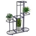 Kwietnik stojący wysoki metalowy czarny 5-poziomowy 84.5cm VILDE 569815