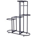 Kwietnik stojący wysoki metalowy czarny 5-poziomowy 84.5cm VILDE 569815