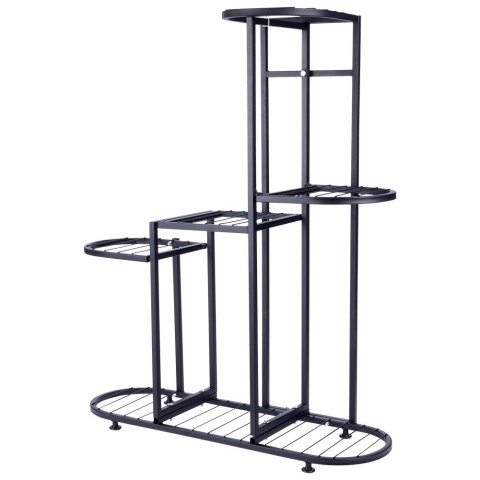 Kwietnik stojący wysoki metalowy czarny 5-poziomowy 84.5cm VILDE 569815
