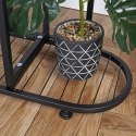 Kwietnik stojący wysoki metalowy czarny 5-poziomowy 84.5cm VILDE 569815