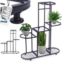 Kwietnik stojący wysoki metalowy czarny 5-poziomowy 84.5cm VILDE 569815