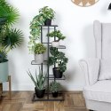 Kwietnik stojący wysoki metalowy czarny 5-poziomowy 96cm VILDE 569808
