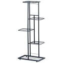 Kwietnik stojący wysoki metalowy czarny 5-poziomowy 96cm VILDE 569808
