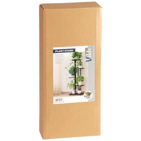 Kwietnik stojący wysoki metalowy czarny 5-poziomowy 96cm VILDE 569808