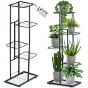 Kwietnik stojący wysoki metalowy czarny 5-poziomowy 96cm VILDE 569808