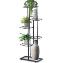 Kwietnik stojący wysoki metalowy czarny 6-poziomowy 106cm VILDE 569809