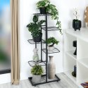 Kwietnik stojący wysoki metalowy czarny 6-poziomowy 106cm VILDE 569809