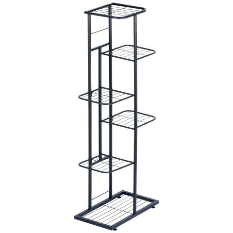 Kwietnik stojący wysoki metalowy czarny 6-poziomowy 106cm VILDE 569809