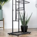 Kwietnik stojący wysoki metalowy czarny 6-poziomowy 106cm VILDE 569809