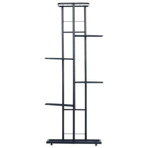Kwietnik stojący wysoki metalowy czarny 6-poziomowy 106cm VILDE 569809